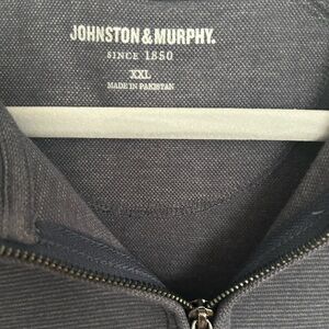 Johnston & Murphy Navy Grey Heather Zip-Up Sweater XXL